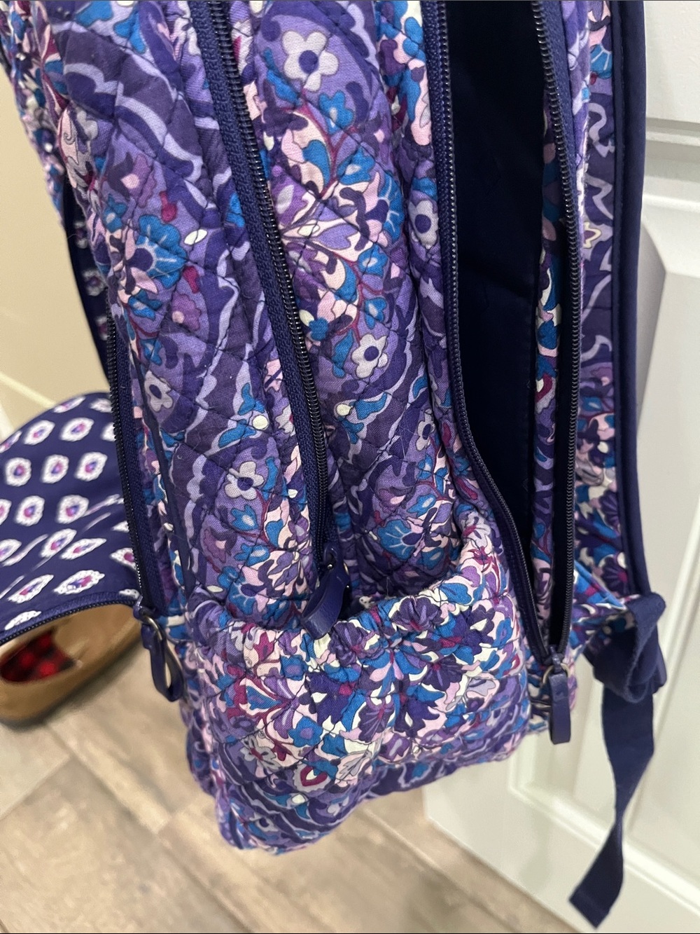 Vera Bradley Navy, Purple & Pink Floral Quilted Crossbody - Picture 7 of 11